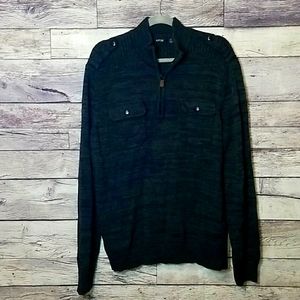 APT. 9 HEATHERED GRAY & BLACK SWEATER